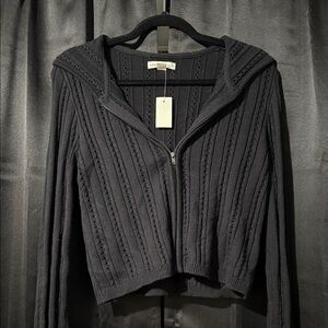 Aeropostale Black Zipped Cardigan